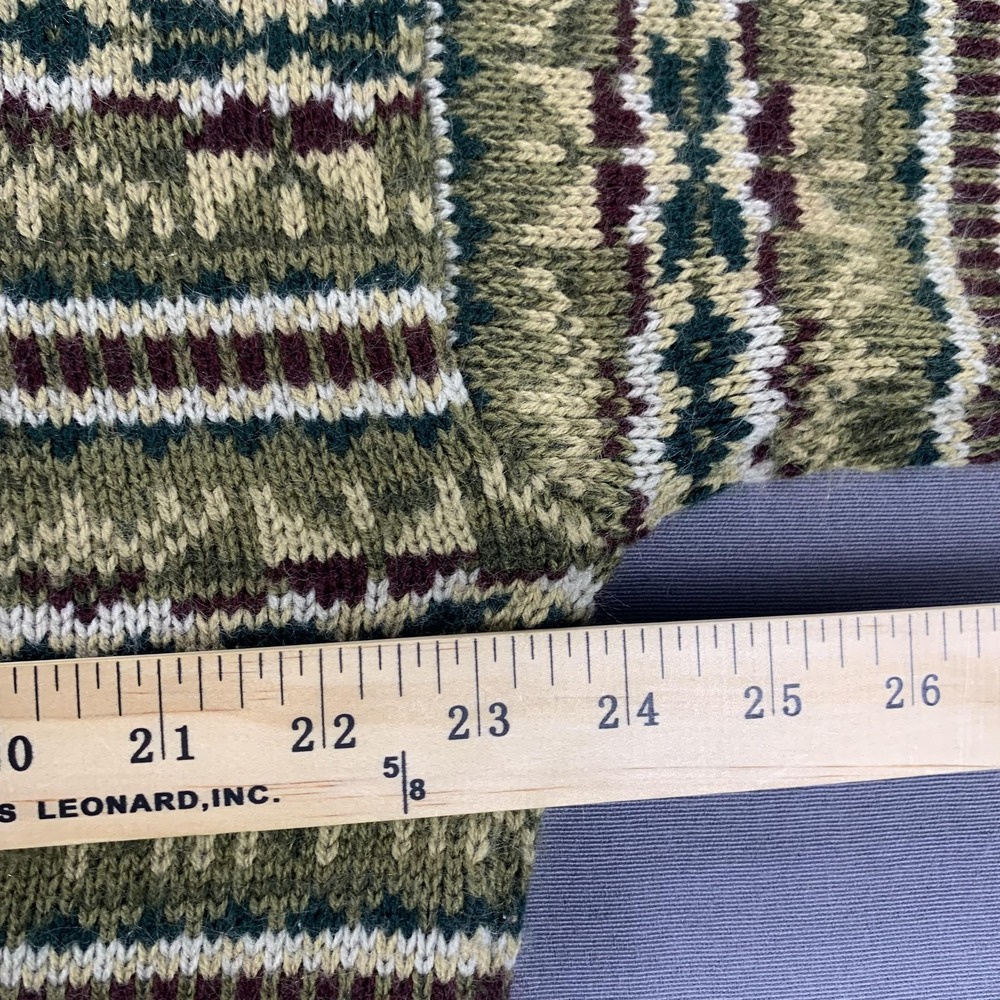 VINTAGE Puritan Sweaters Mens LG Lot of 2 Khaki Fair Isle Blue Stripe 90s Knit - Picture 10 of 16